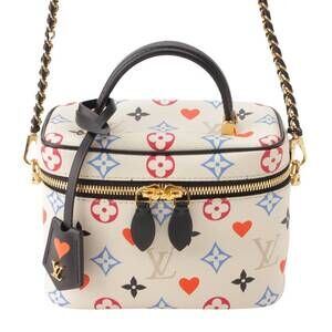 Louis Vuitton Monogram Game On Vanity Hand Shoulder Bag White